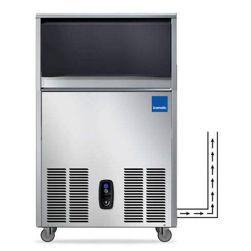 Icematic Self Contained Ice Machine With In-Built Water Drain Pump 54kg Production C54FDP-A