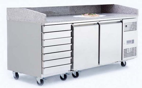 Atosa 2 Door Refrigerated Pizza Table With Drawers 2010mm - EPF3480