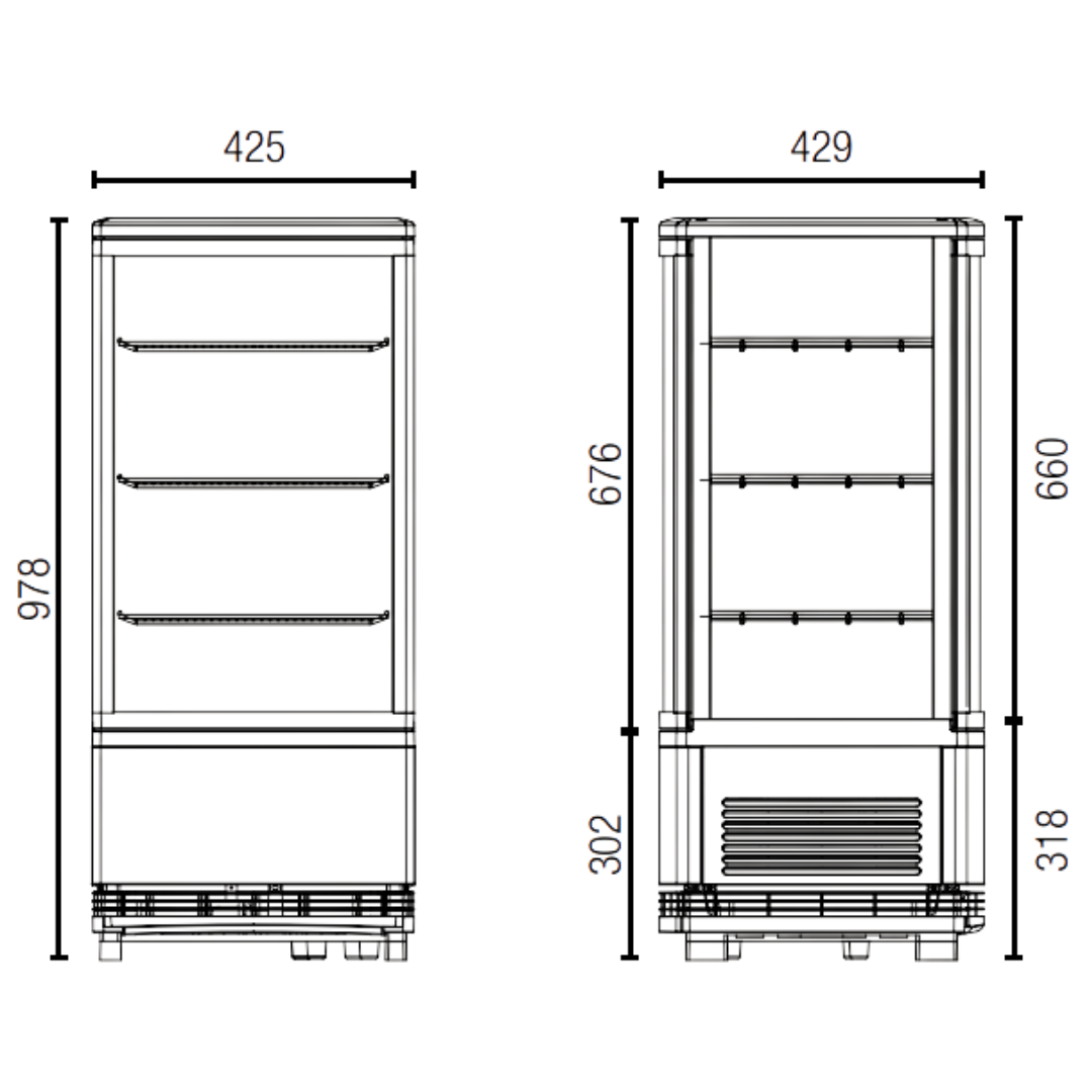 Exquisite Counter Top Display Fridge 86 Litres CTD78LED