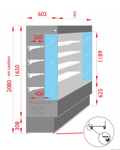 Tecnodom Open Chiller with 4 Shelves - TDVC60-CA-187