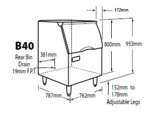 Ice-o-matic Storage Bin 156kg Storage - B40
