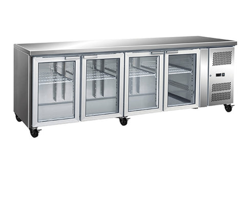 Thermaster Four Glass Door Gastronorm Bench Fridge - GN4100TNG