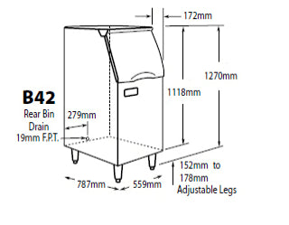 Ice-o-matic Storage Bin 160kg Storage- B42