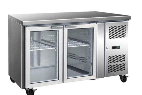 Thermaster Two Glass Door Gastronorm Bench Fridge - GN2100TNG