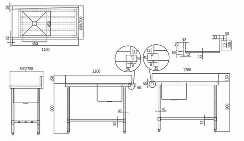Mixrite Stainless Steel Dishwasher Single Inlet Sink - WSS17120L