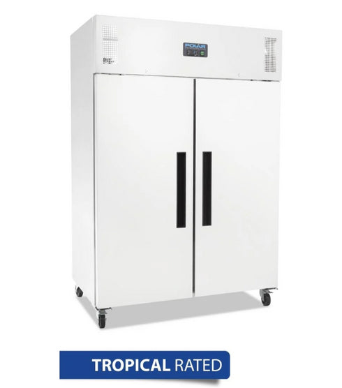 Polar G-Series 2 Door Upright Fridge White 1200Ltr DL898-A