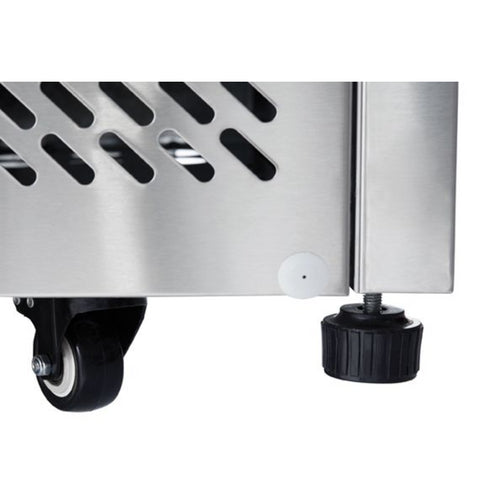 Atosa Stainless Steel 3 Solid Doors Prep. Fridge / Glass Cover Salad Bar - ESL3864