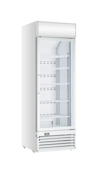 Crusader Single Glass Door Display Fridge 430Ltr (White) - CCE605