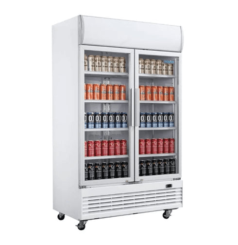 Polar G-Series Hinged Door Upright Display Cooler with Light Box 950Ltr GE580-A