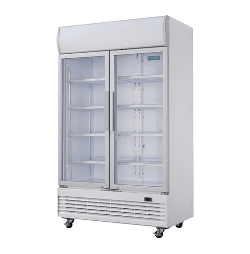 Polar G-Series Hinged Door Upright Display Cooler with Light Box 950Ltr GE580-A