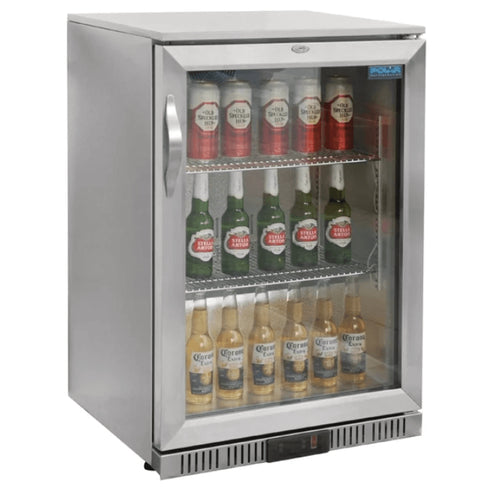 Polar G-Series Counter Back Bar Cooler with Single Hinged Door Stainless Steel 138Ltr GL007-A