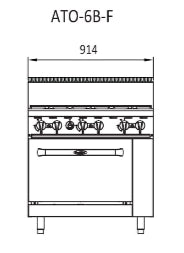 Cookrite 6 Burner With Oven ATO-6B-F