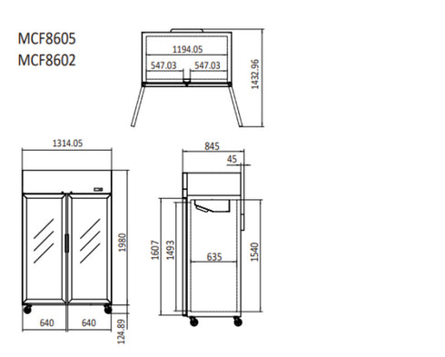 Atosa 2 Door Display Freezer - MCF8602
