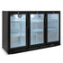 Three Door Bar Fridge - Black Body & Doors - BEER3