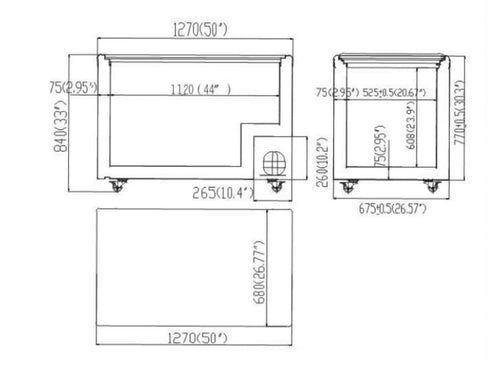 Atosa Glass Top Chest Freezer SD-420P