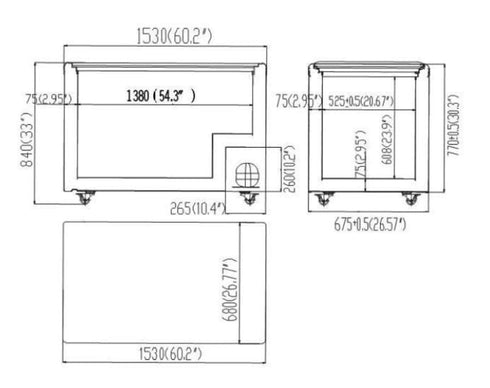 Atosa Glass Top Chest Freezer SD-520P