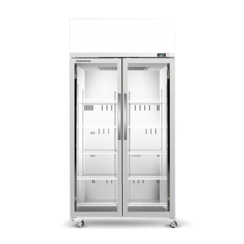 SKOPE EziCore Series Double Glass Door Display or Storage Fridge - TCE1000N