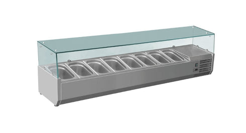 FED-X Flat Glass Salad Bench - XVRX1800/380