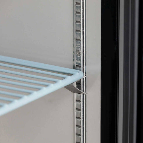 Two Door Commercial Glass Door Bar Fridge with Stainless Steel Counter - B215G