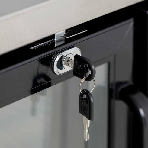 Two Door Commercial Glass Door Bar Fridge with Stainless Steel Counter - B215G