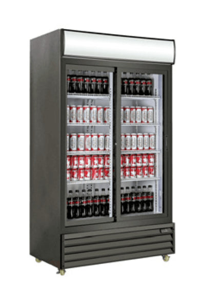 Crusader 2 Glass Sliding Door Display Fridge 1000L(Black) - CCE1130SBLK