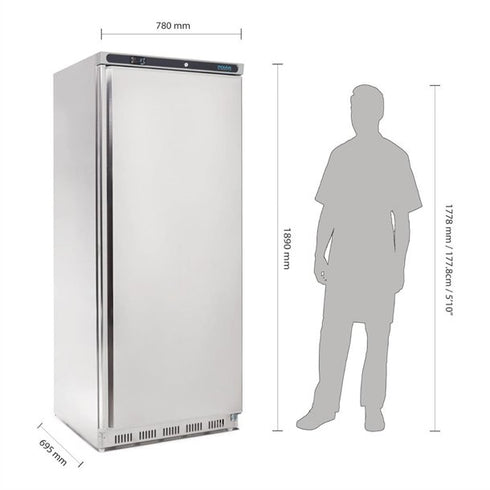Polar C-Series Single Door Upright Fridge Stainless Steel 600Ltr CD084-A