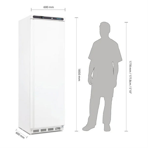 Polar C-Series Single Door Upright Freezer White 365Ltr CD613-A