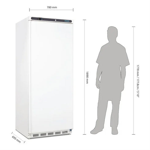 Polar C-Series Single Door Upright Freezer White 600Ltr CD615-A