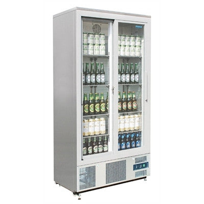 Polar G-Series Double Sliding Glass Door Upright Bar Fridge 490Ltr CK478-A