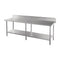 Vogue Premium Stainless Steel Table with Splashback 2400mm - DA343