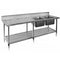 FED Double Right Sink Bench with Pot Undershelf - DSB7-2100R/A