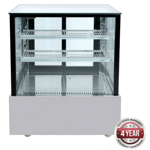 BONVUE Black Trim Square Glass Cake Display 2 Shelves - SSU90-2XB
