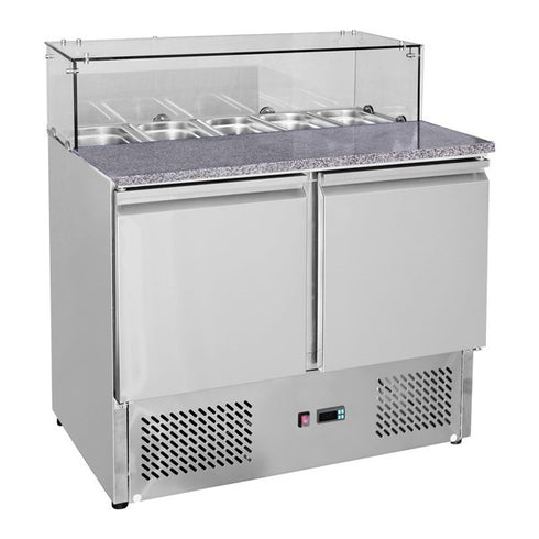 Thermaster Two Door Salad Marble Prep Top - GNS900E