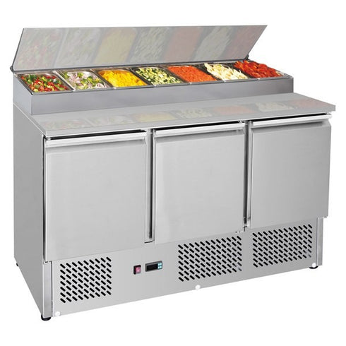 Thermaster Three Door Compact Salad Prep Top - GNS1300D