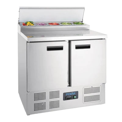 Polar G-Series 2 Door Pizza Prep Counter Fridge 254Ltr G604-A