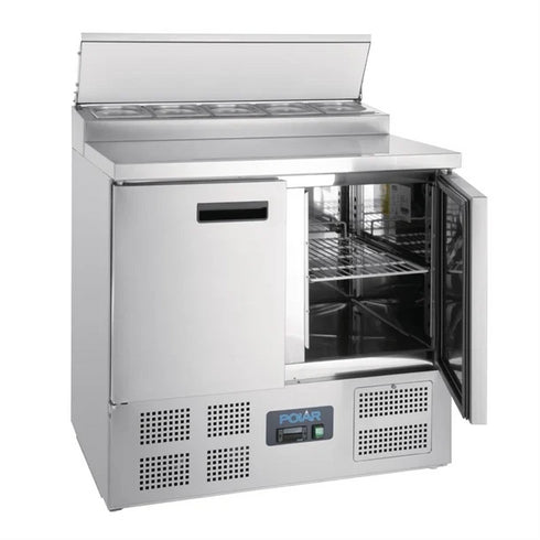 Polar G-Series 2 Door Pizza Prep Counter Fridge 254Ltr G604-A