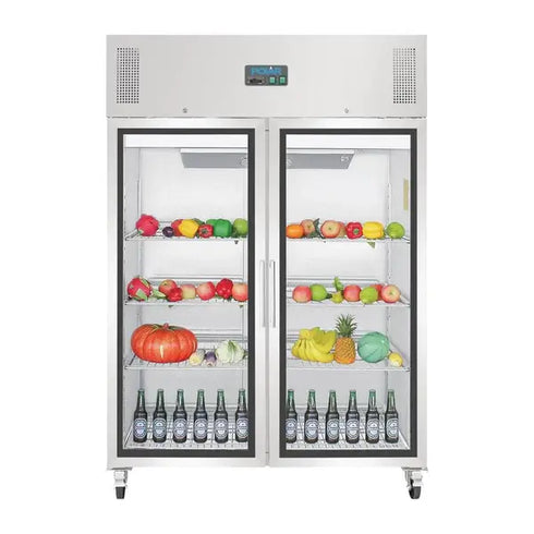 Polar G-Series Upright Double Glass Door Gastro Display Fridge 1200Ltr GH219-A