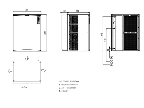 Scotsman Half Dice Cube 630kg Production - NWH 1408 AS OX