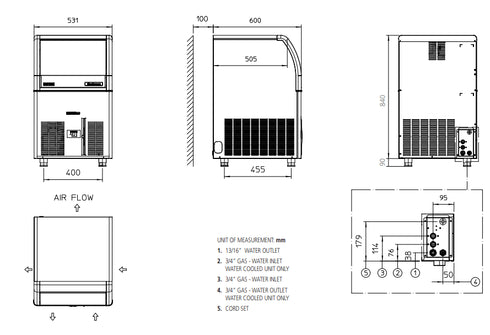 Scotsman Self Contained Gourmet Ice Machines 51kg Production - ECM 107 AS OX