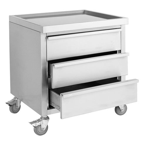 FED Stainless Steel Mobile Work Stand with 3 Drawers MDS-6-700
