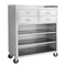 FED Stainless Steel Mobile cabinet with 4 Drawers and 3 Shelves - MS116