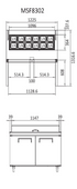 Atosa Sandwich Prep Table 2 Door Refrigerator 379L - MSF8302