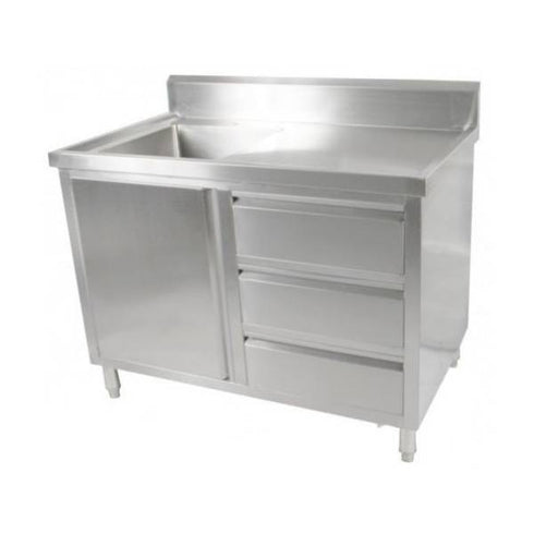 FED Kitchen Tidy Cabinet With Left Sink - SC-7-1200L-H