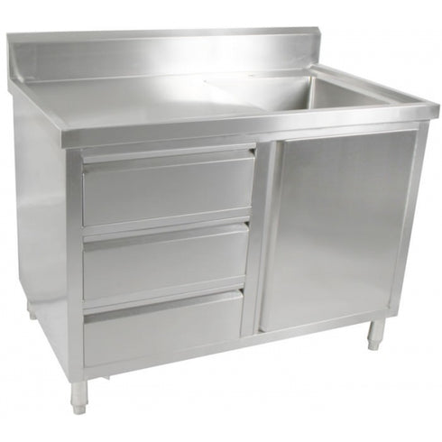 FED Kitchen Tidy Cabinet With Right Sink - SC-7-1200R-H
