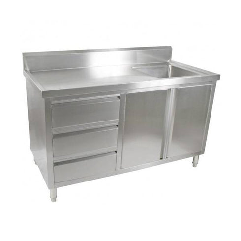 FED Kitchen Tidy Cabinet With Right Sink - SC-7-1500R-H