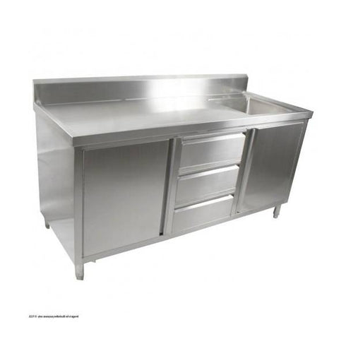 FED Kitchen Tidy Cabinet With Right Sink - SC-7-2100R-H