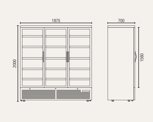 Exquisite Three Glass Door Upright Display Refrigerators - SMC1500