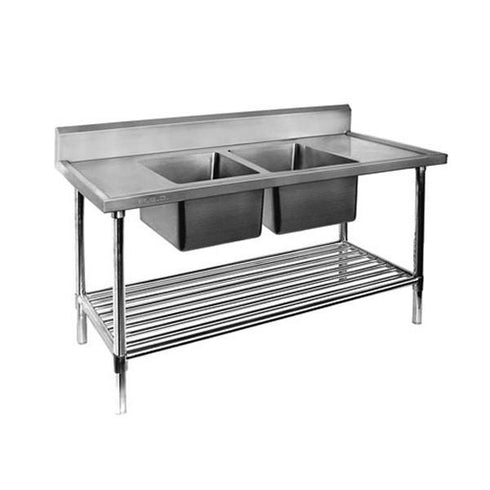 FED Double Centre Sink Bench with Pot Undershelf - DSB6-1200C/A