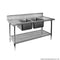 FED Double Centre Sink Bench with Pot Undershelf - DSB7-2100C/A