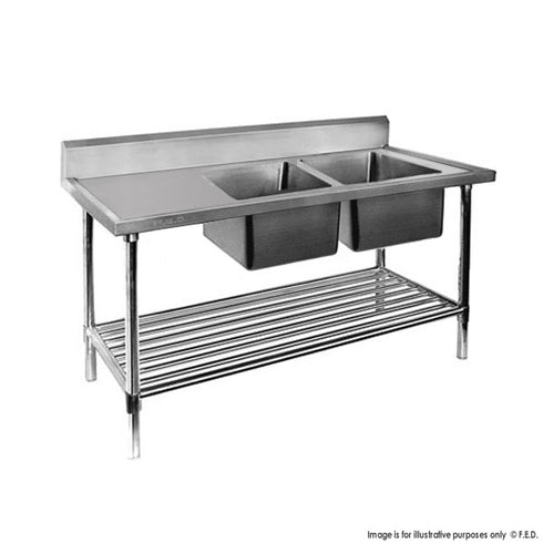 FED Double Right Sink Bench with Pot Undershelf - DSB6-1800R/A